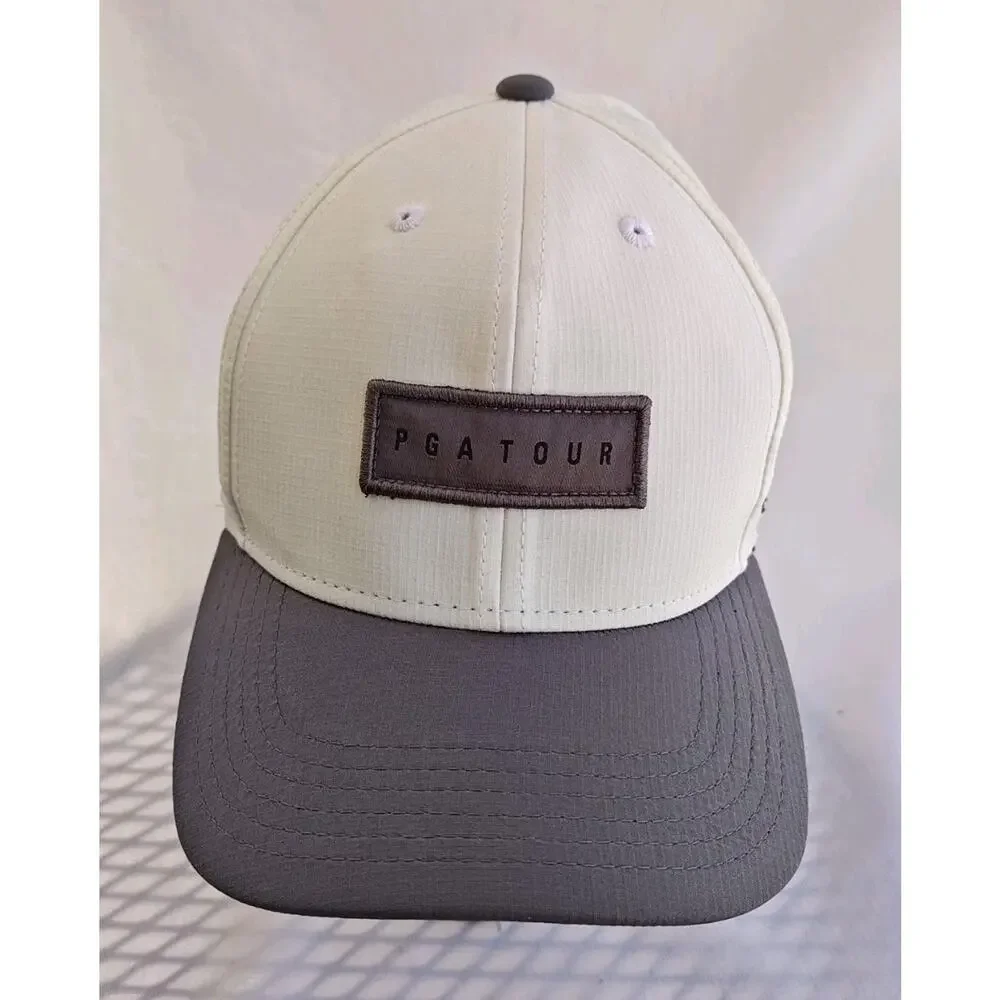 PGA TOUR PRO‎ SERIES men's Hat White gray adjustable Golf Cap Lightweight